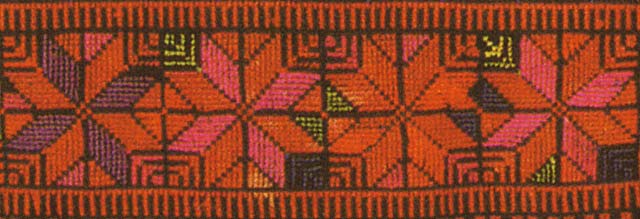 Detail from the back panel of a Hebron thoub, 1930s
