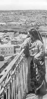 Palestinian woman in traditional dress